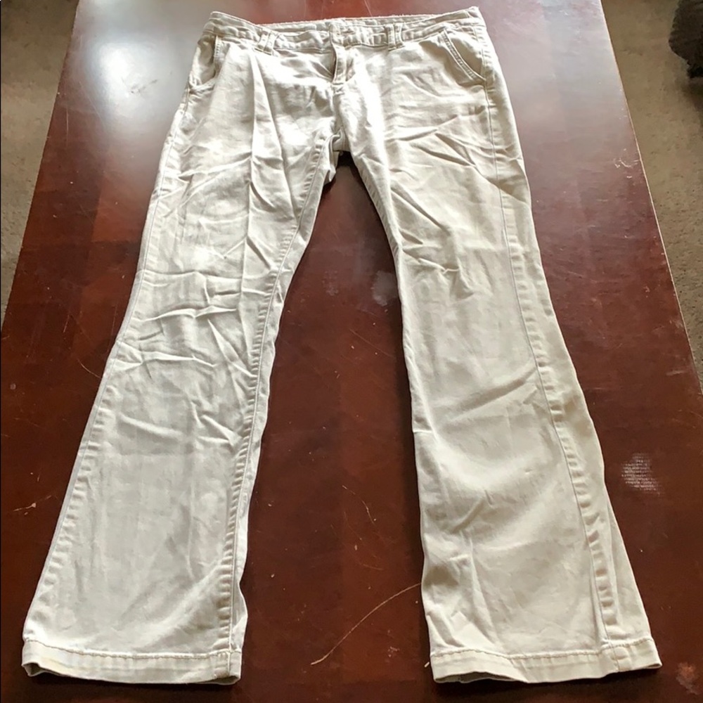 Boot cut khaki pants